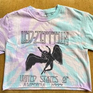 Led Zeppelin tie dye graphic band tee/crop top